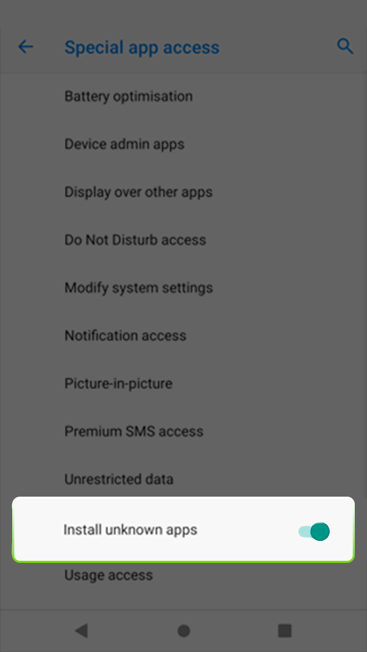 Change your Android settings to allow Winwin app installation.