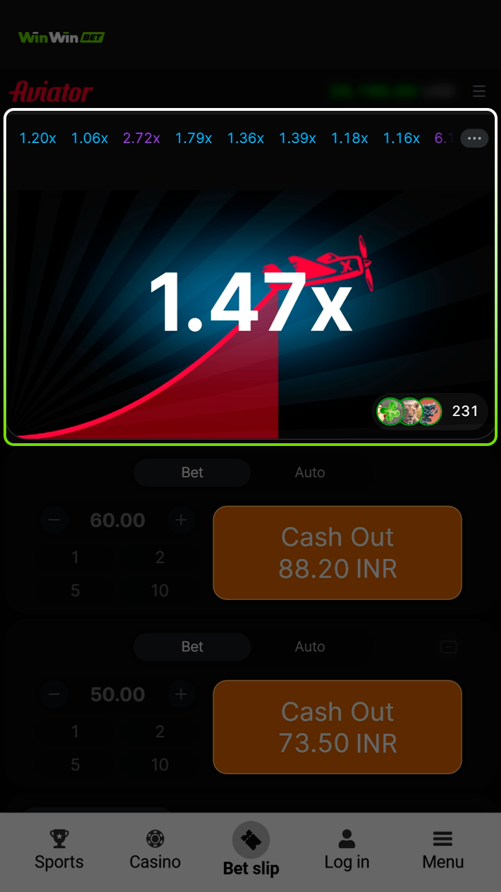 Watch the plane multiply your bet on Winwin platform.