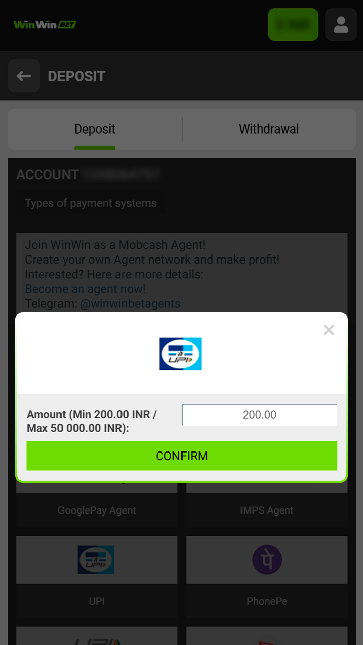 Make a deposit to claim your Winwin sign-up bonus.