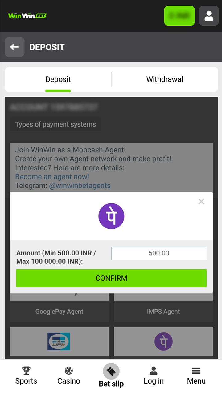 Add funds to your Winwin wallet securely and quickly.