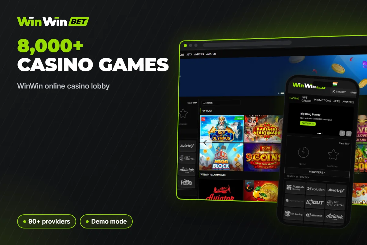WinWin online casino lobby