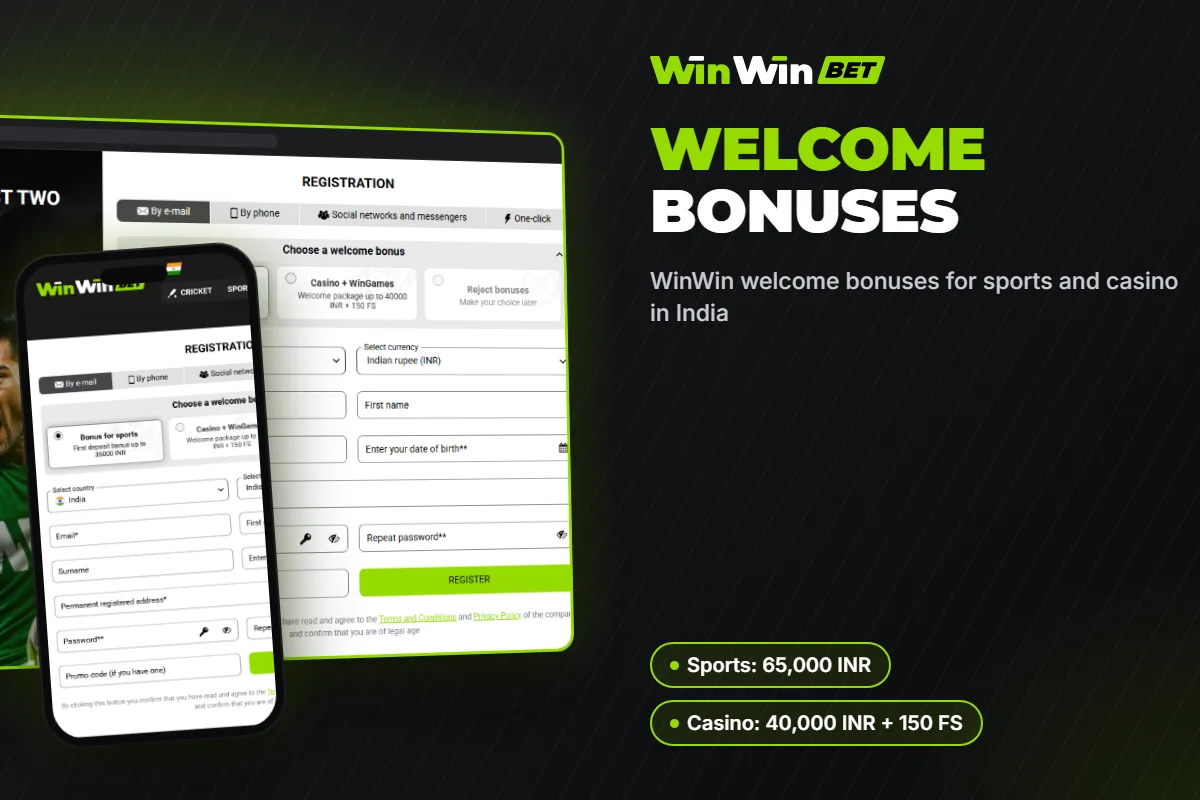 WinWin welcome bonuses for sports and casino in India