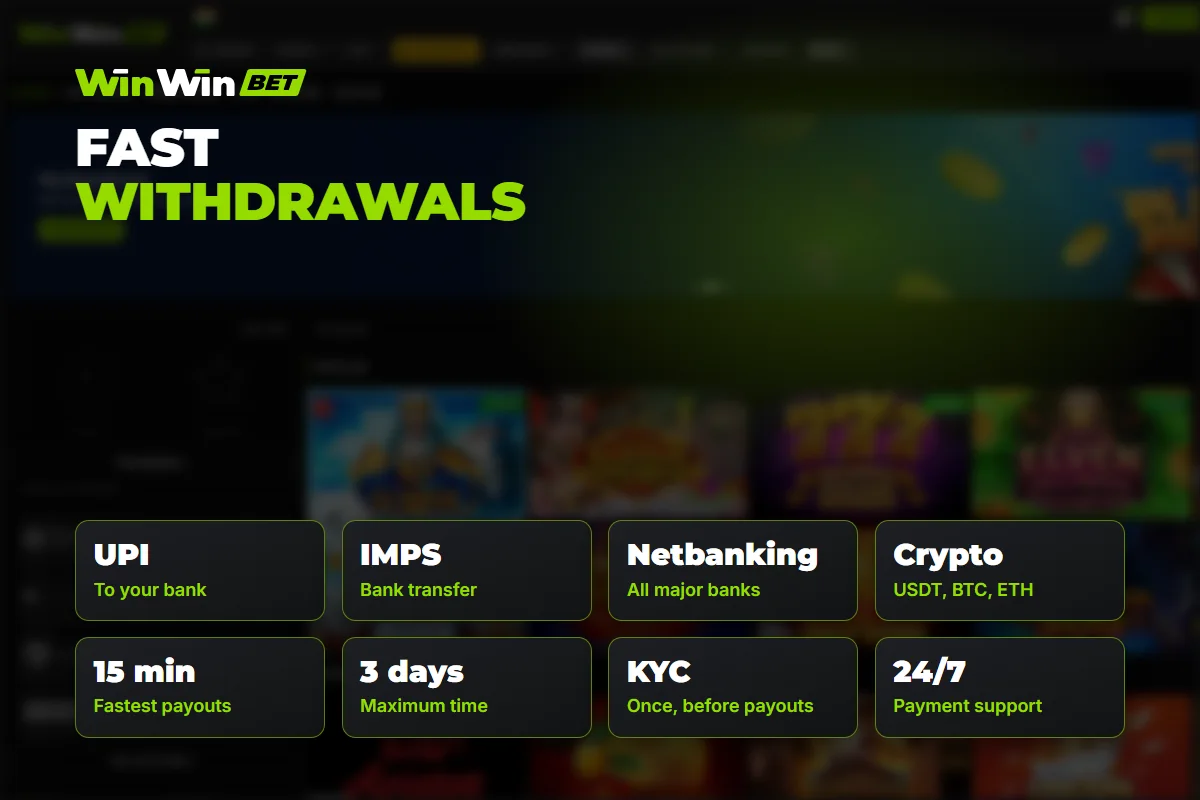 Withdrawal options at WinWin