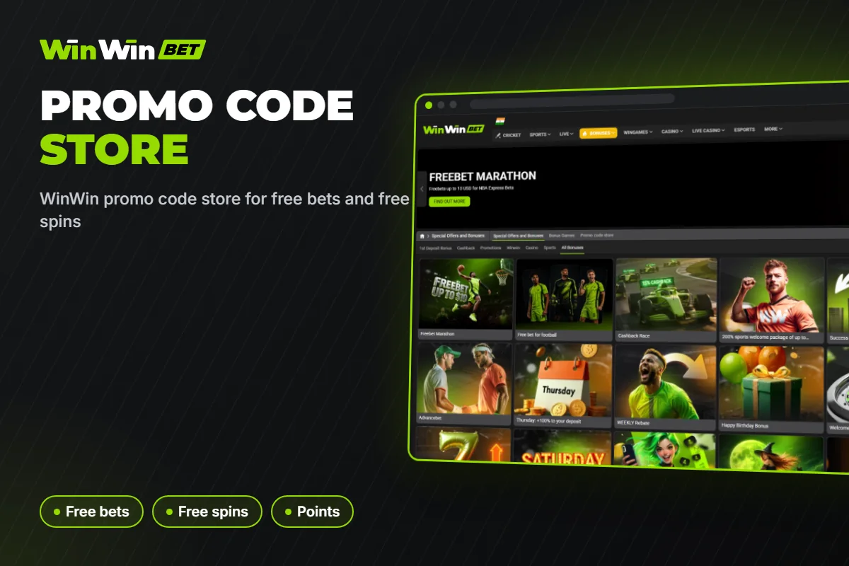 WinWin promo code store for free bets and free spins