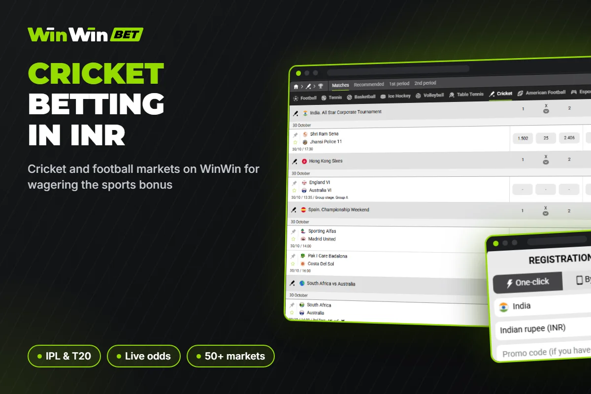 Cricket and football markets on WinWin for wagering the sports bonus