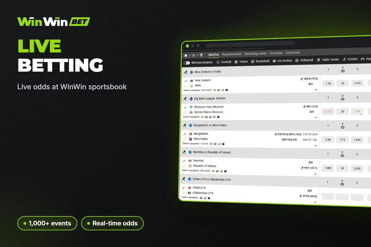 Live odds at WinWin sportsbook