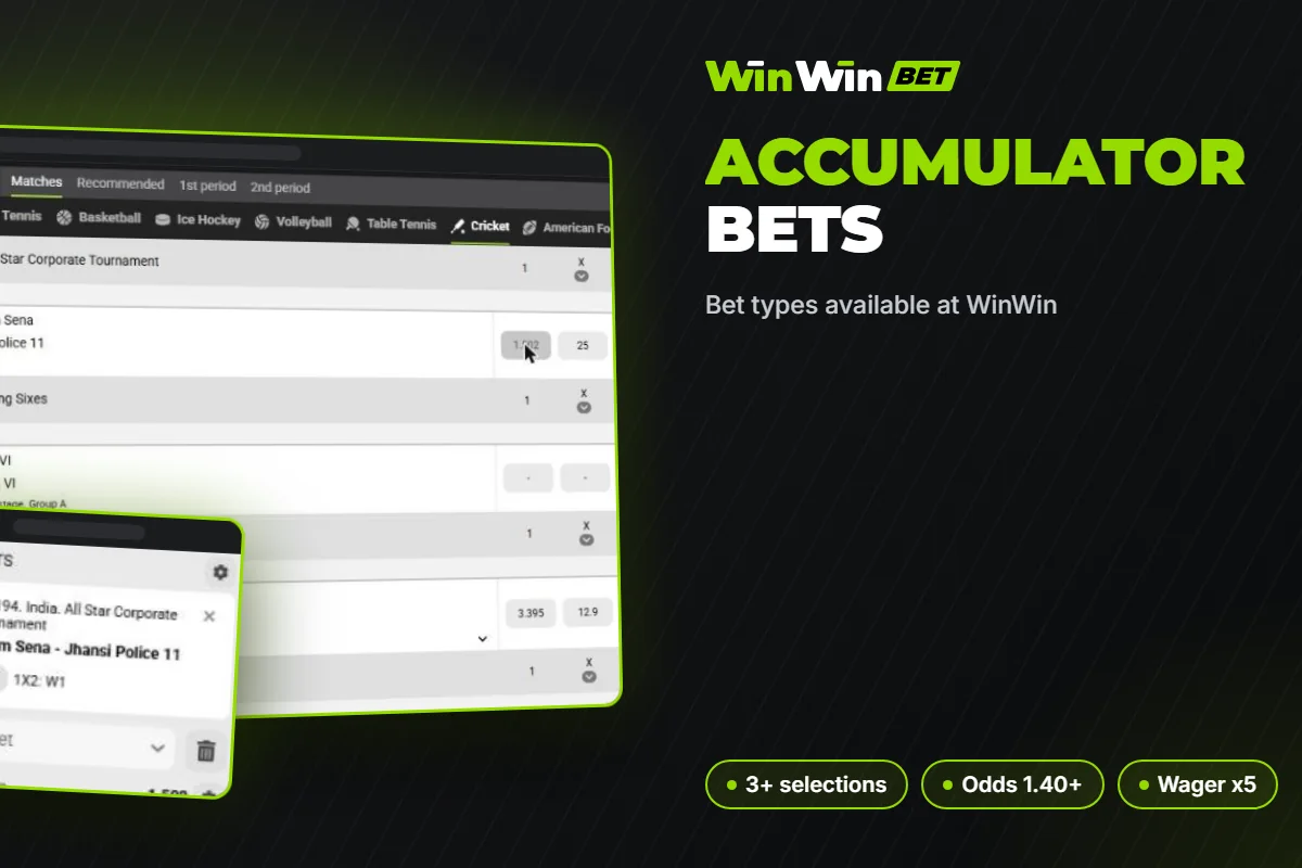 Bet types available at WinWin